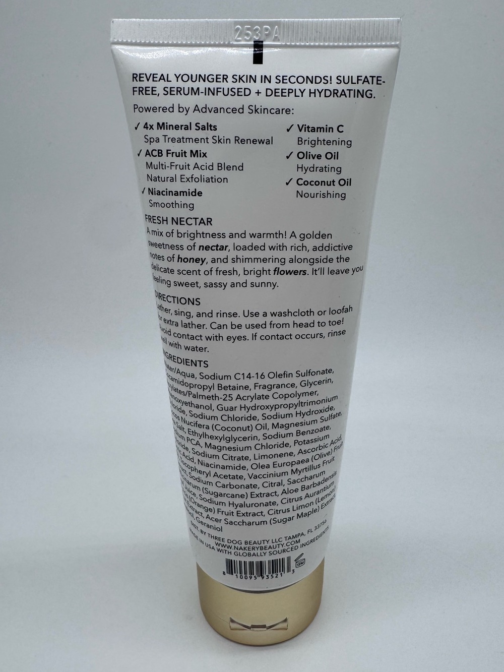 Nakery Beauty SkinRenew Face, Body + Hair Wash Fresh Nectar 3.38 oz New - Picture 3 of 3